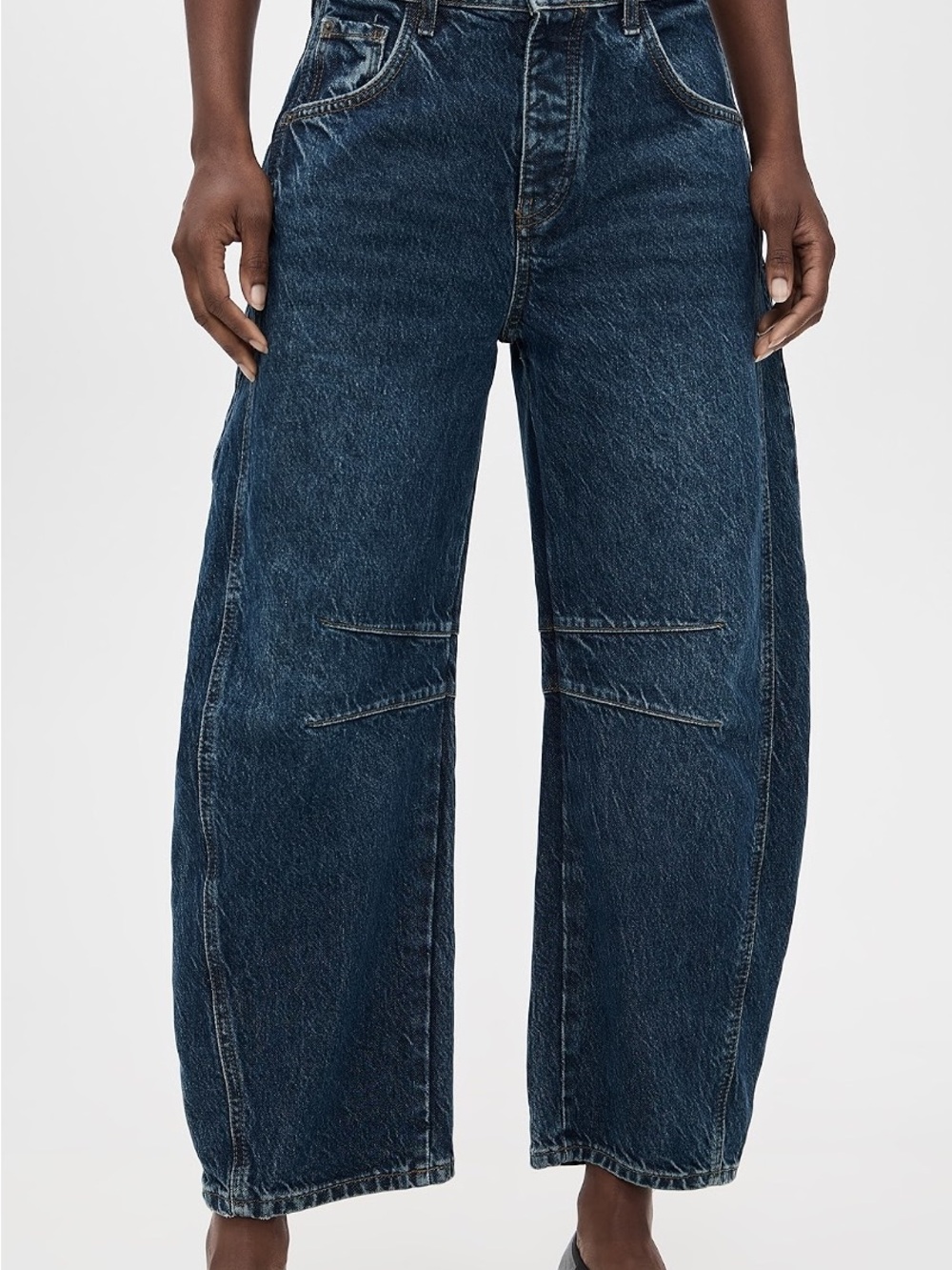 Free People Good Luck mid rise barrel jeans - sz 27